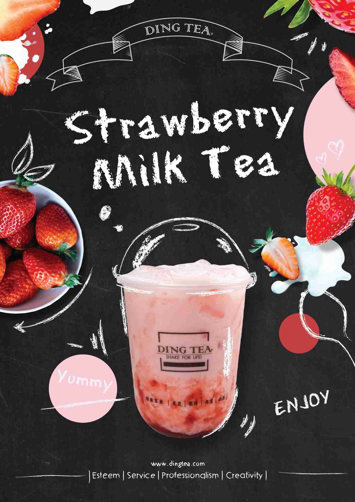 Strawberry Milk Tea Ding Tea New Malden